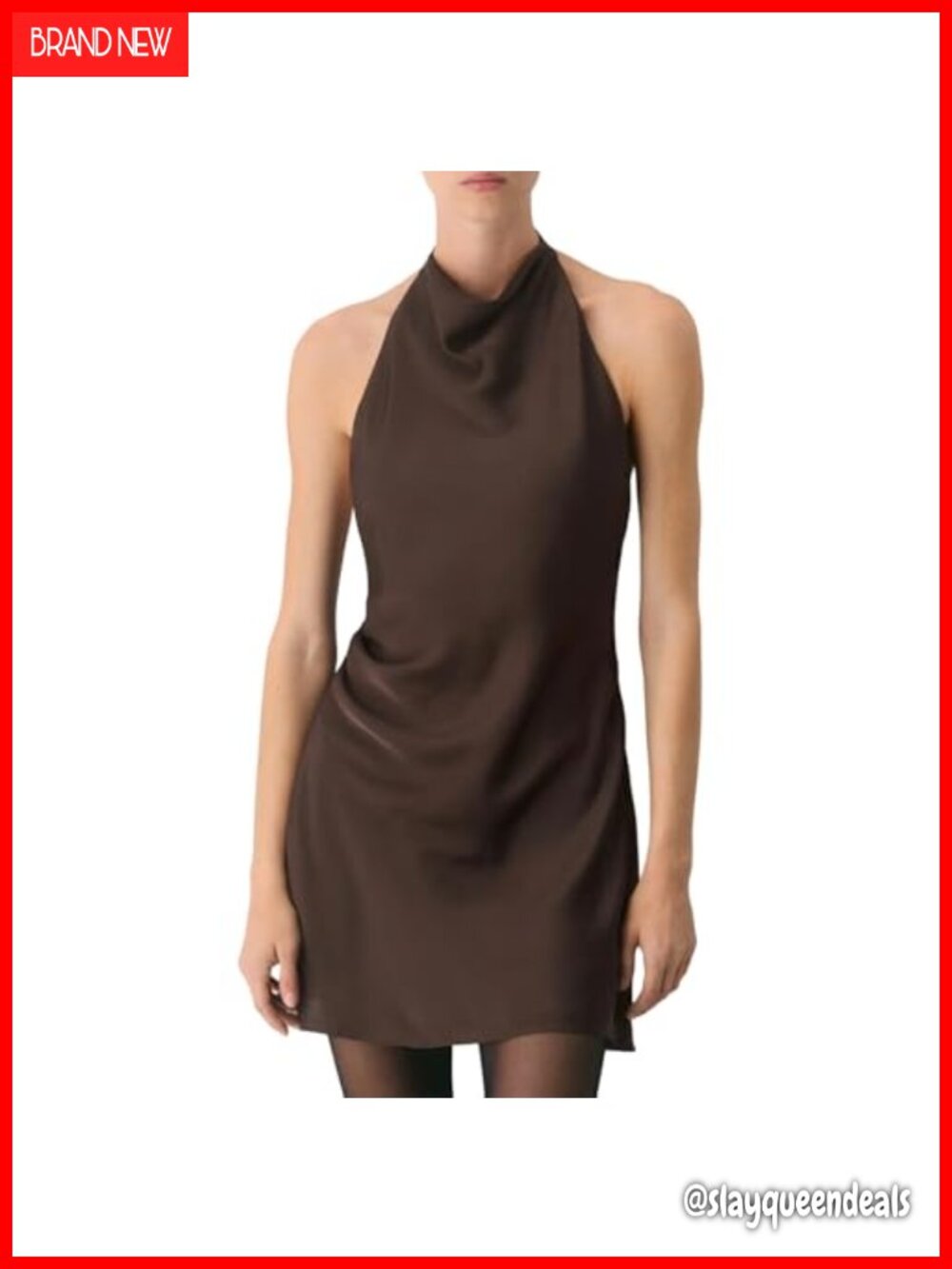 Satin Halter Neck Mini Dress Sleeveless Backless Sexy Club Cocktail Party